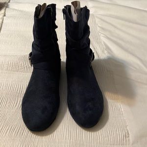 Navy Suede boots